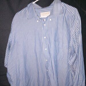 ALEXANDER LLOYD BLUE STRIPED BIG AND TALL STYLISH DRESS SHIRT SIZE 18 1/2